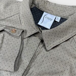 Finley Tunic Women’s XL‎ Khaki Black Polka Dot 100% Cotton Made in USA